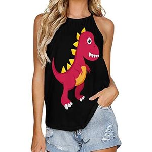 Dinosaurus dames tanktop zomer mouwloze T-shirts halter casual vest blouse print T-shirt 5XL