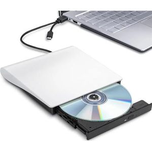 Externe CD DVD-drive USB 3.0 Type C Draagbare CD/DVD -/+RW-speler Branderlezer Optische drive for PC Laptop Windows 10 11 Mac(MBUSD-700DH-CL-6M)