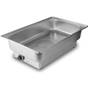 Elektrische roestvrijstalen kookplaat voor GN 1/1, 9 liter, tot 80 °C, met display, voedselverwarmer, buffetwarmer, warmtebak, elektrisch voor buffet, catering, gastro en feestjes