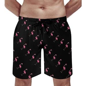 Kerst Flamingo Heren Strand Shorts Sneldrogende Board Shorts Mesh Voering Strand Broek Gym Zwembroek 3XL