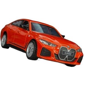 Gegoten lichtmetalen automodel Voor BMW i4 M50 1:34 Legering Model Auto Diecasts Metalen Speelgoed Sport Voertuigen Auto Model Simulatie Geluid en Licht speelgoed Gift (Color : Red)