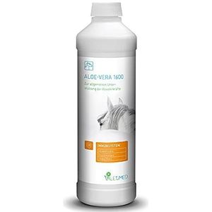 Valetumed Aloë Vera 1600, 500 ml, vloeibaar aanvullend voer voor paarden, ontzuurd en ontgiftend, natuurlijk aloë vera-sap, immunoregulerend, ondersteunt het welzijn