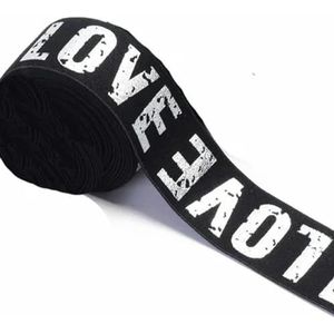 2/3/4cm elastische band afdrukken LOVE rubberen banden klassiek patroon brief liefde elastische riem voor kleding broeken naaibenodigdheden-zilver 1 yard-4cm