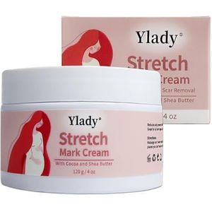 Crème voor het verwijderen van striae, massagelotion voor zwangerschap en littekenverwijdering, moederbuikrimpelcrème met cacao en sheaboter, zwangerschap Lichaamsverzorging Frost, 120 g / 4 oz