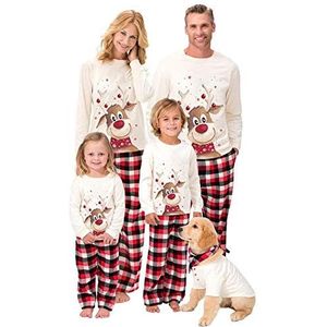 Familie Kerst Pyjama Set Bijpassende Nachtkleding voor Vrouwen Mannen Mama Papa Kinderen Kids Peuter Baby Herten Xmas Nachtkleding Homewear Tops en Broek Outfit
