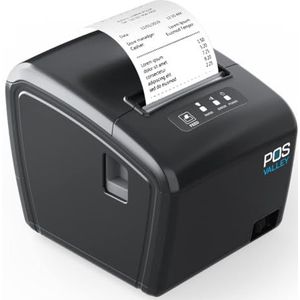 POS VALLEY Thermische Bonprinter 80 mm met Automatische Snijder, 260 mm/s, met Ethernet USB Serie Poort, Compatibel met Windows/Android/Mac/Linux/ChromeOS/ESC/POS