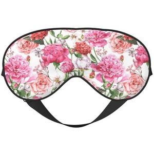 Garden Peony Printing All-Occasion Sleep Eye Mask met dubbelzijdige verstelbare riem, perfect voor ploegendiensten en reizen