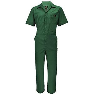 Natural Uniforms Heren overall met korte mouwen met ritssluiting, Hunter Groen, XX-Large, Industrieel