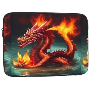 Dragon King In Fire Schokbestendige Draagbare Laptophoes Voor Mannen En Vrouwen Zakelijke Reizen Kantoor Dagelijks Gebruik 17 Inch