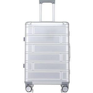 Trolleykoffer Koffer Reiskoffer Hardshell Handbagage 20"" Met Stille Vliegtuig Spinner Wielen Reiskoffer (Color : White, Size : 20inch)