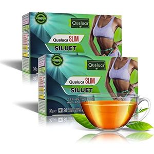 Qualuca Slim Siluet | Gewichtsverlies thee | Zuiverende thee | Detox-thee | Kruidenthee | Groene thee | Pak van 2 | 60g