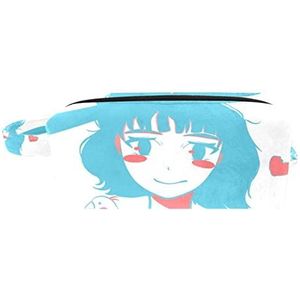 Make-up tas,draagbare cosmetische tas,hand getekend cartoon meisje,Travel Makeup Case Organizer voor vrouwen met handvat