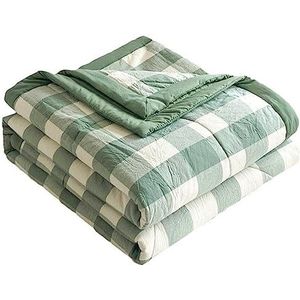 YCDZSW Koeldeken met dubbelzijdig koudeffect, dubbelzijdig zelfkoelende deken voor een betere slaap, anti-allergie en ademende verkoelende deken (200 x 230 CM,Groen Groot)