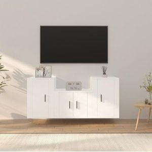 DIGBYS Meubels-sets-3-delige tv-kast set wit ontworpen hout