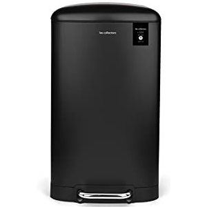 Les Collectors Keuken Pedaalprullenbak uit Roestvrijstaal N°867, Zwart, Grote Inhoud 40 L, Handig, Uitneembare Binnenemmer, Elegante Design Mat Finish, Bestendig, Soft-Close Deksel