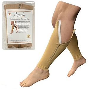 Presadee Kuitrits 15-20 mmHg compressie beencirculatie vermoeidheid scheenbeen mouw (beige, 3X-Large)