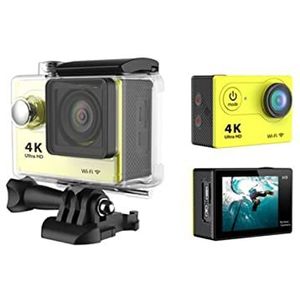 Actiecamera, Ultra HD Onderwater Camera H9R 12MP 2inch LCD 30M Waterdichte 170D Afstandsbediening Helm Fiets Video Camera outdoor Sport Cam(H9R 0ption4,Giallo)