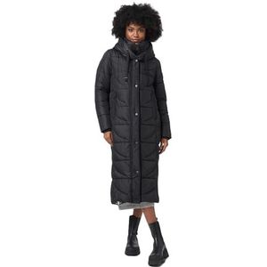 Navahoo B972 Winterjas voor dames, lange winterjas, gewatteerde jas, parka, warm, zwart, XL
