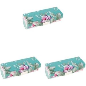 Lederen sieraden make-up lippenstift houder case met spiegel zwart, 3 Set (Blauw), as described, als beschrijving