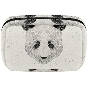 Cosmetische Rits Pouch Make-up Bag Reizen Waterdichte Toiletry Zakken voor Vrouwen Panda Beige Dier, Meerkleurig, 17.5x7x10.5cm/6.9x4.1x2.8in