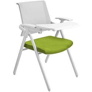 Vouwstoel, Folding Training Chair with Writing Board Conference Chair for Staff and Students Meeting Room Back Chair(Green)