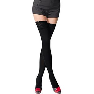 Romartex Ondoorzichtige 80 denier Microvezel Hold Ups kousen, 9 kleuren, maten S-XL, Zwart, S