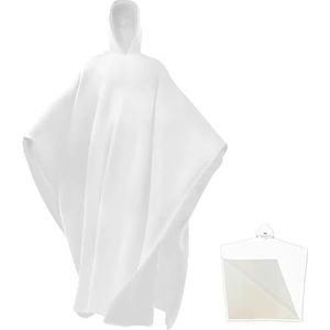 Gewogen Mantel Met Capuchon, Unisex, Losse Pasvorm, Oversized, Losse, Draagbare Deken, Mantel Met Zachte Imitatiebont, Mantel Met Capuchon For Unisex(White)