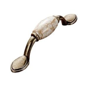 TVOLRFNIY Europese marmeren kast keramische handgreep handstijl retro enkel gat lade kast deurklink kledingkast deurklink (maat : 3027 76 verfijnd geel marmer)