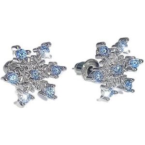 925 zilveren klassieke sneeuwvlok ring blauwe zirkoon bruiloft sieraden Set vrouwelijke Earring ketting Ring driedelige partij verjaardagscadeau