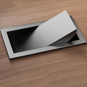 Rechthoekige inbouw-prullenbakdeksel van roestvrij staal 304, 360° draaibare afvalkoker, afvalbakdeksel, Balance Flap-deksel, voor keuken, hotel en multi-scenario's(26cm)