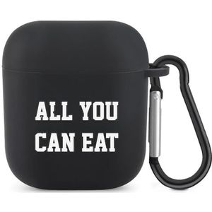All You Can Eat Leuke Case voor AirPods 2&1 Schokbestendige Beschermende Hoofdtelefoon Gevallen Cover Met Sleutelhanger voor Mannen Vrouwen