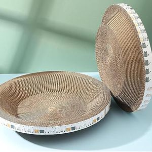 2 stuks krabkarton voor katten, ovale ronde lounge-krabplank, kattenkrabschaal, bescherming van meubels, bank, krabkarton voor kattenbed, katten, krabmeubel voor bank, trainingsspeelgoed