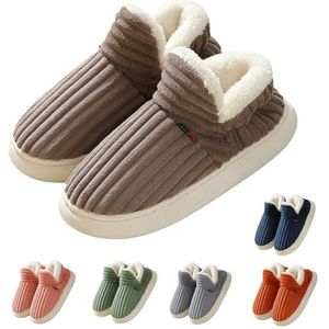 SIAMZYWV Pluffi De gezellige en stijlvolle pantoffel, wolkpantoffels warme donzige huispantoffels, dikke zool antislip gezellige pluche slippers, Bruin, 41.5 EU