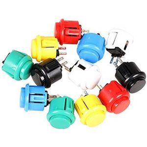 EG STARTS 12x 24mm OEM Arcade Knoppen Schakelaar Perfect Vervangen voor Sanwa OBSF-24 Drukknop DIY Fighting Stick PC Joystick Games Onderdelen (Elke Kleur van 2 Stuks)