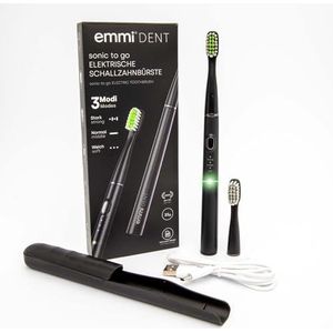 Emmi-dent Sonic to Go elektrische tandenborstel draadloos, 25 dagen accuduur, 3 poetsstanden, 20.000 trillingen/min, reistandenborstel met etui, tandpasta & 2 opzetborstels