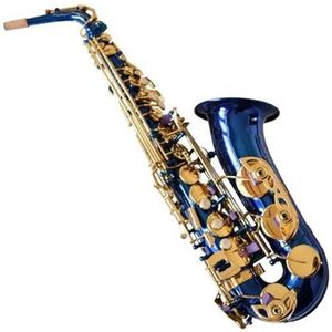 saxofoon kit Altsaxofoon E-vlak Saxofooninstrument Blauw Gelakte Gouden Toetsen