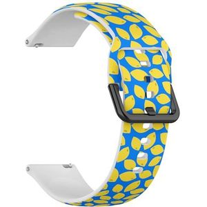 RYANUKA Compatibel met Ticwatch Pro 3 Ultra GPS/Pro 3 GPS/Pro 4G LTE / E2 / S2 (geel citroenblauw) 22 mm zachte siliconen sportband armband armband, Siliconen, Geen edelsteen
