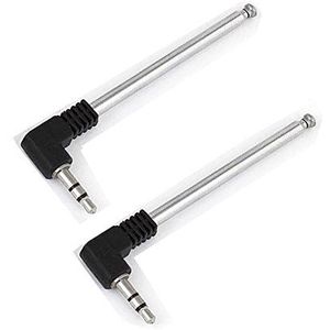 2 stks 224mm Lengte 4 Secties Telescopische Antenne 3.5mm Mannelijke Plug Connector voor FM Radio
