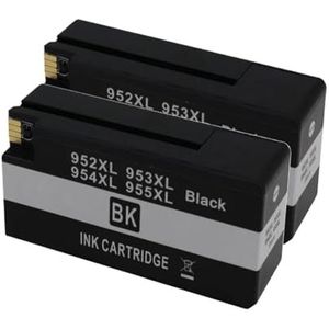 Inktcartridge 952XL 953XL 954XL 955XL for OfficeJet Pro 7720 7740 8210 8216 8702 8710 8715 8720 8725 8730 8740(Black (2PC))