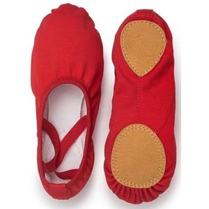 HIKOO DAILY Professionele Kinderen Dans Slippers Volwassen Canvas Zachte Zool Yoga Gym Ballet Schoenen Meisjes Vrouw Man Ballerina, Paars, 45(26cm)