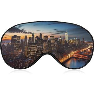 New York City Scenery slaapmasker, licht blokkerend oogmasker, comfortabel en zacht, oogbedekking met elastiek, geschikt voor mannen en vrouwen, geschikt voor reizen en slapen