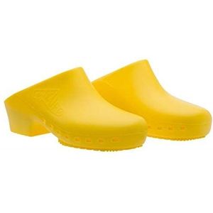 Calzuro - Klassieke sanitaire schoenen S met gaten aan de zijkant, CE professionele kwaliteit 37-38 geel