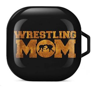 Worstelende moeder oordopjes hoesje compatibel met Samsung hard shell beschermhoes zwart-stijl