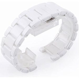 INEOUT Concave keramische riem 20 * 11 18 * 10 16 * 9mm horlogeband armband compatibel met Gucci Omega Gc Guess Dior Pasha (Color : White, Size : 20mm-11mm)