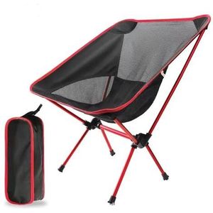 VJKAKZZPY Outdoor opvouwbare strandstoel camping licht maan stoel luchtvaart aluminium pijp luie visstoel klapstoel gamingstoel (maat: rood)