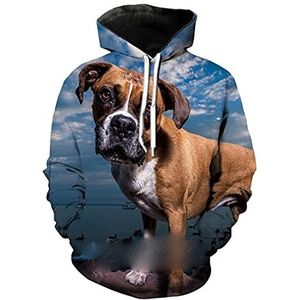 Dierlijke Boxer Hond Pet Hoodie Harajuku Casual Sweatshirt 3D Print Mannen Vrouwen Kleding, 1, XXL