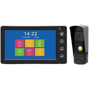Bekabelde Videodeurtelefoon For Thuis, Deurbelintercom Met Scherm, Metalen Oproeppaneel For Buiten, Waterdicht, Infrarood Nachtzicht, Ontgrendeling Tweeweg Audio(External power)