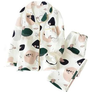 MdybF Pyjama sets voor vrouwen winter herfst en winter lange mouwen broek, puur katoen lucht katoen, warme dames pyjama, thuisservice nachtkleding, 15, L