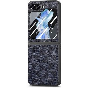 Flip Case Cover Galaxy Z Flip 5 hoesje met ingebouwde schermbeschermer, compatibel met Samsung Galaxy Z Flip 5 full body case, harde pc ultradunne anti-kras schokbestendige beschermende telefoonhoes C