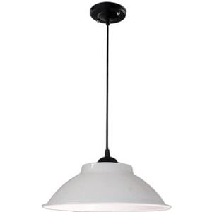 TONFON Vintage metalen kleur kroonluchter industriële stijl hanglamp enkele kop restaurant hanglamp for keukeneiland woonkamer slaapkamer nachtkastje eetkamer hal plafondlamp (Color : White, Size :